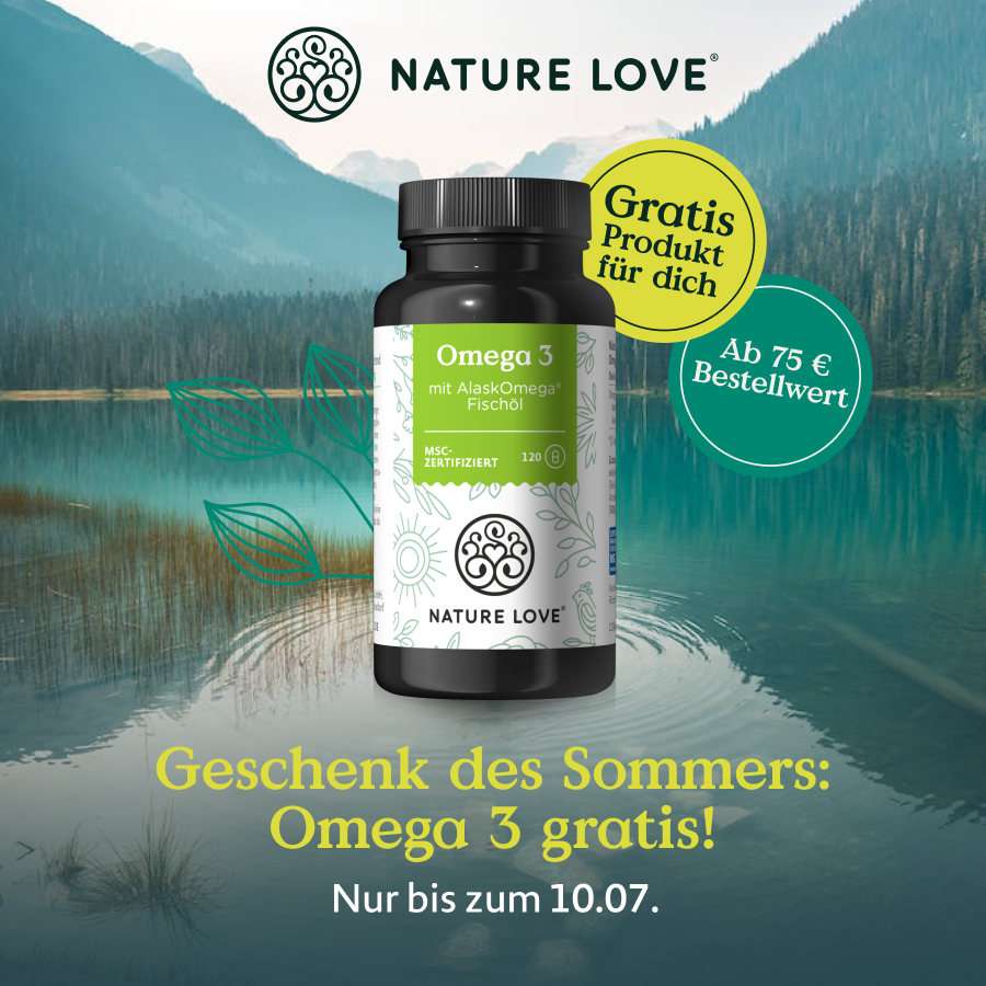 Gratis Omega 3 Kapseln ab einem Mindestbestellwert von 75 € sichern.